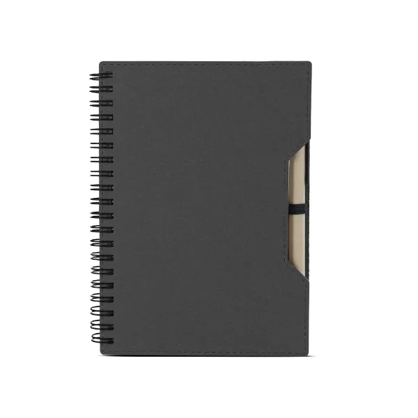 Caderno personalizado com capa em papelão reciclado e caneta Caderno personalizado com capa em papelão reciclado e caneta